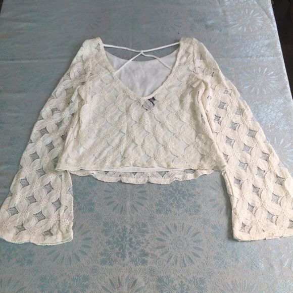 Wet Seal Lace covered cropped blouse size extra small NWOT - Picture 6 of 6